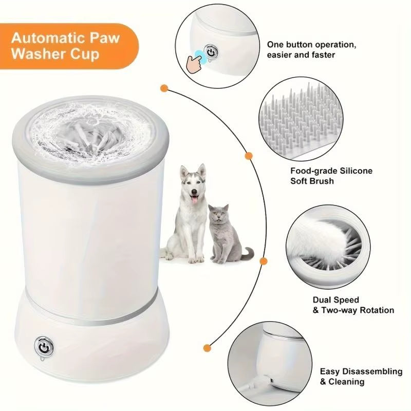 Automatic Dog Paw Washer USB Rechargeable Pet Paw Cleaner Remove Dust Dirt Hair Comfortable Dog Paw Washer