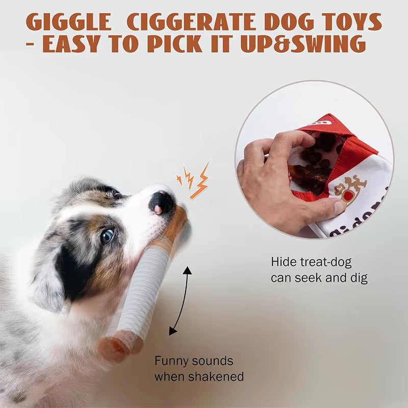 Creative Plush Cigarette Doll Dog Chewing Anti-Bite Teeth Grinding Plush Simulation Cigarette Doll Home Life Pet Dog Supplies