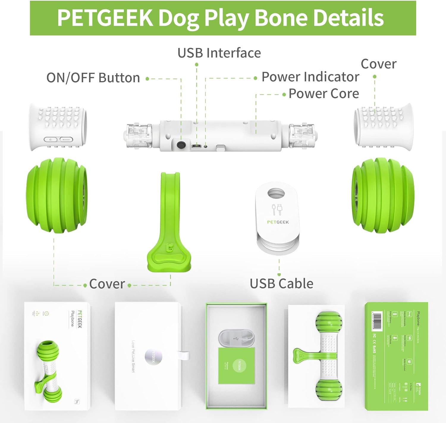 Automatic Dog Bone Toy, Smart Interactive Pet Toys for Boredoms, Electronic Dog Self Entertainment Toy, Safe & Durable Material